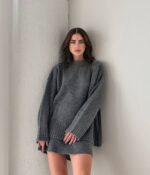 انواع لباس بافت زنانه ساده جدید برند bisou 4630