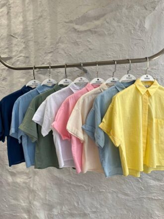 شومیز کراپ آستین کوتاه زنانه