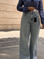 شلوار بگ جین زاپدار ترک مدل فول‌بگ