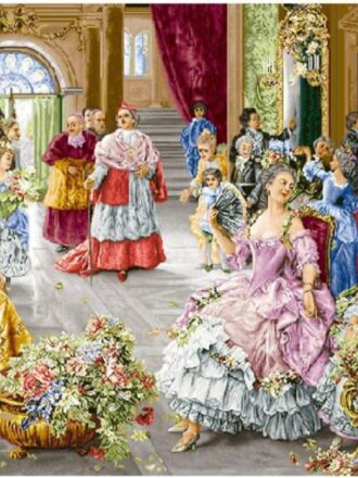 تابلو فرش دستباف چله ابریشم – طرح مهمانی پاپ